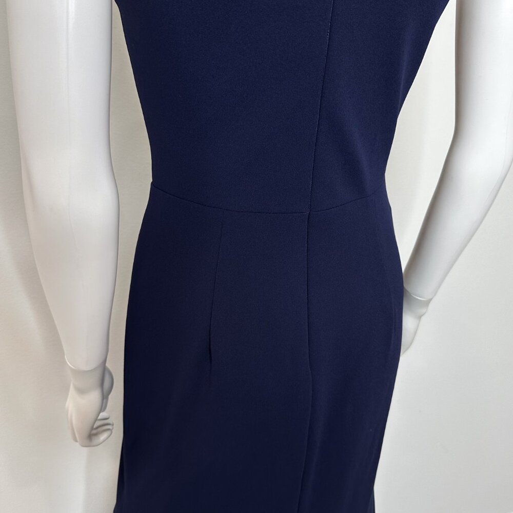 Anthropologie BHLDN Tatum V-Neck Crepe Gown Maxi Dress in Navy Women's Size 6 - Picture 10 of 16